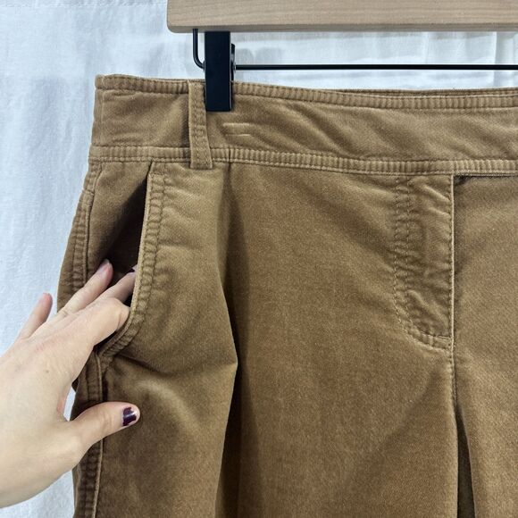 Ann Taylor Loft Tan Velvet Marisa Bermuda Shorts Womens Size 12P Fall Academia - Picture 4 of 8